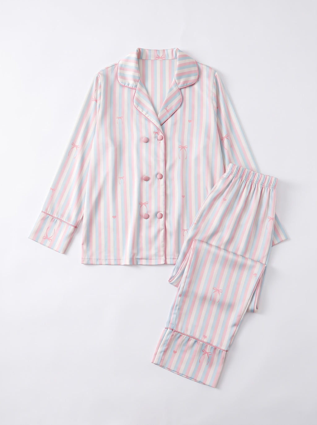 Silk Pink Pajamas Set