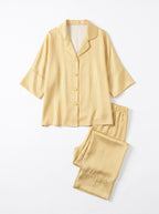 Silk Yellow Pajamas Set