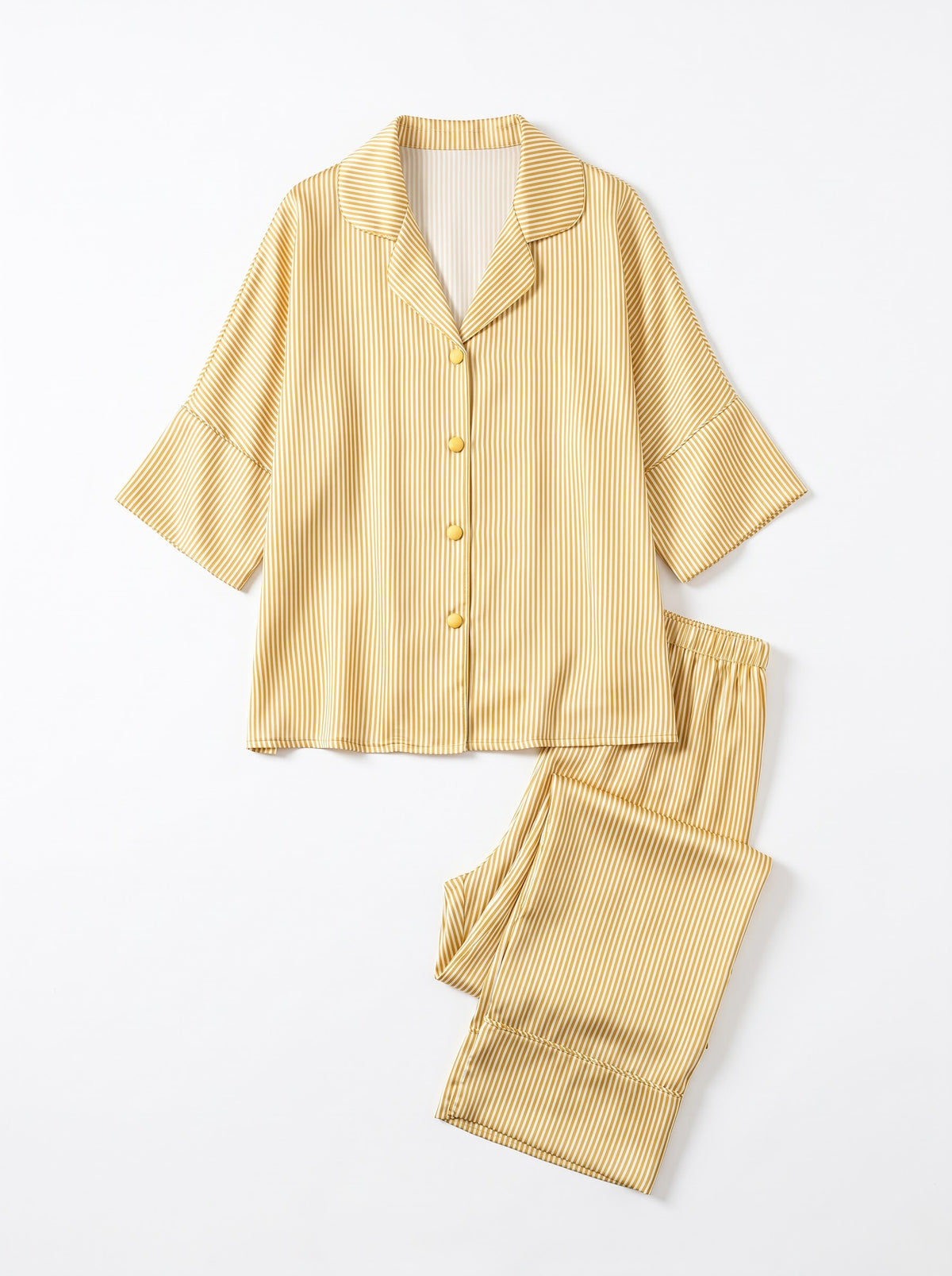 Silk Yellow Pajamas Set