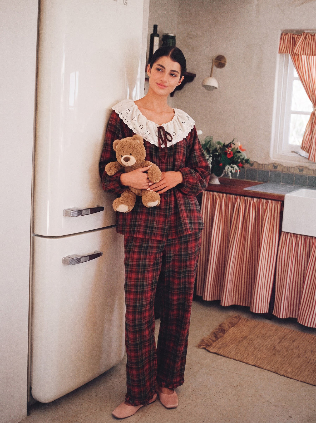 Red Caro Pajamas Set