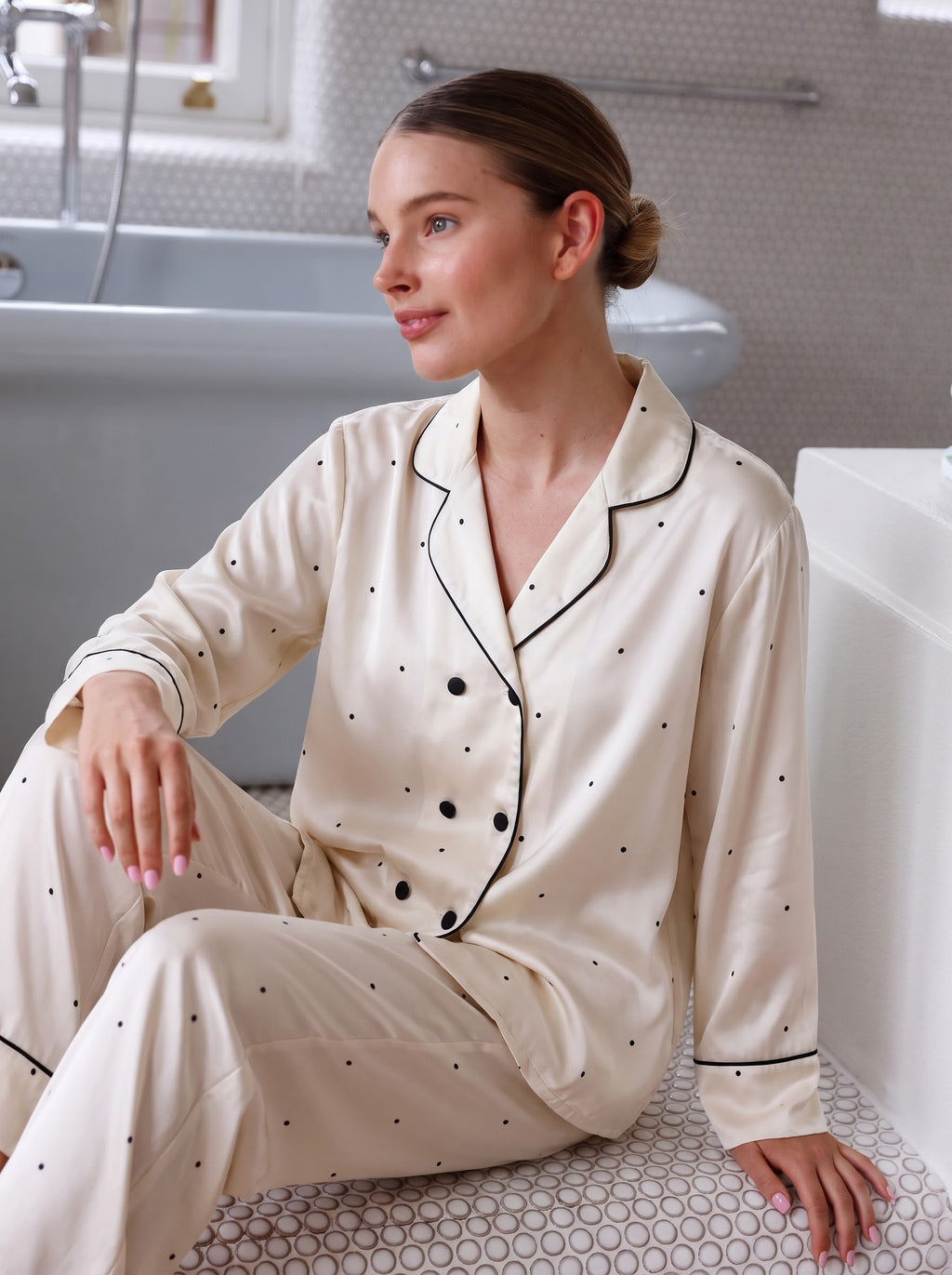 Silk White Premium Pajamas Set