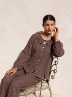 Brown Polka Dot Pajama Set