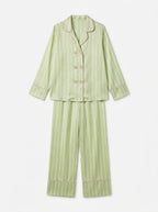Lime Striped Silky Pajama Set