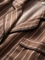 Brown Pinstripe Pajama Set
