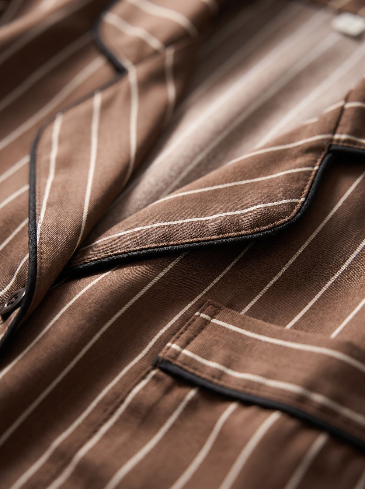 Brown Pinstripe Pajama Set