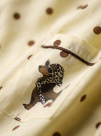 Yellow Polka Dot Dachshund Pajama Set
