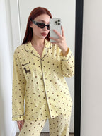 Yellow Polka Dot Dachshund Pajama Set