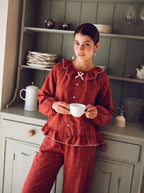 Burgundy Polka Dot Pajama Set