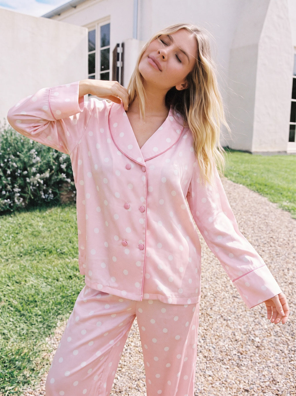 Silk Pink Pajamas Set