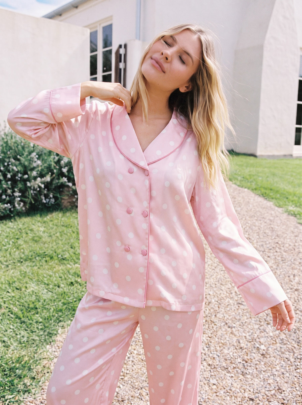 Silk Pink Pajamas Set