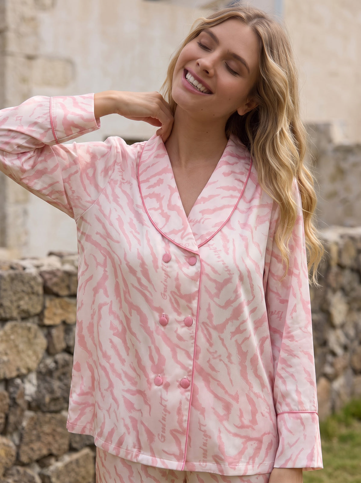Silk Pink Premium Pajamas Set