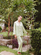Lime Striped Silky Pajama Set