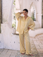 Silk Yellow Pajamas Set