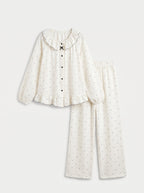White Polka Dot Pajama Set