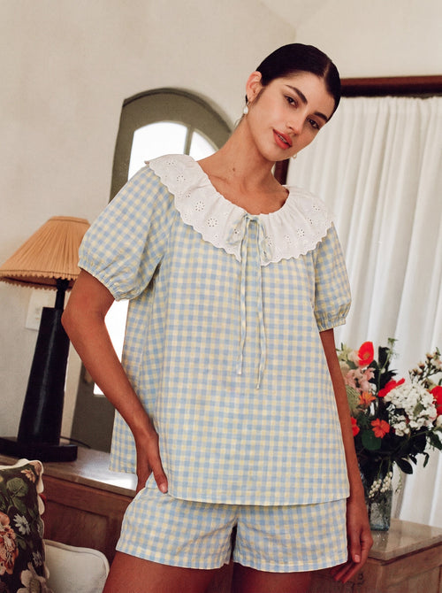 Blue Press Pajamas Set