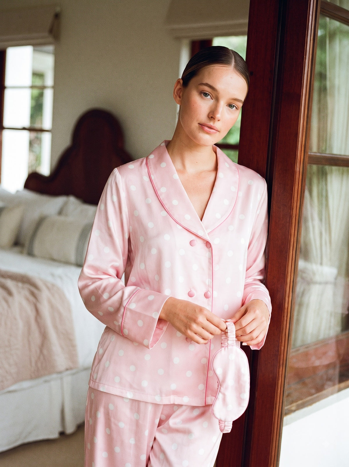 Silk Pink Pajamas Set