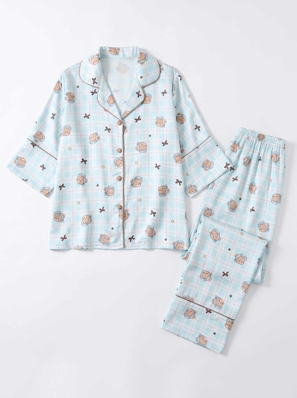 Pink Silk Press Pajamas Set