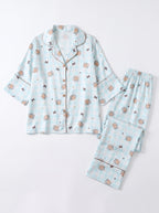 Pink Silk Press Pajamas Set