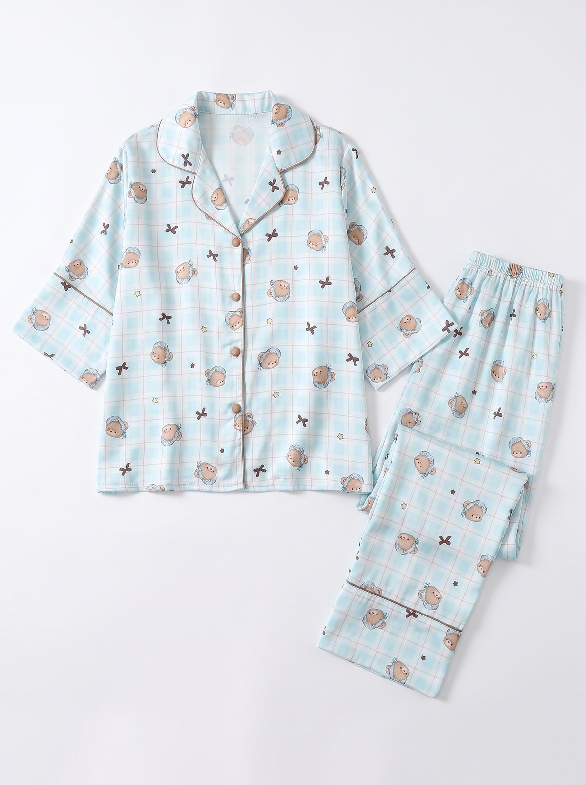 Pink Silk Press Pajamas Set