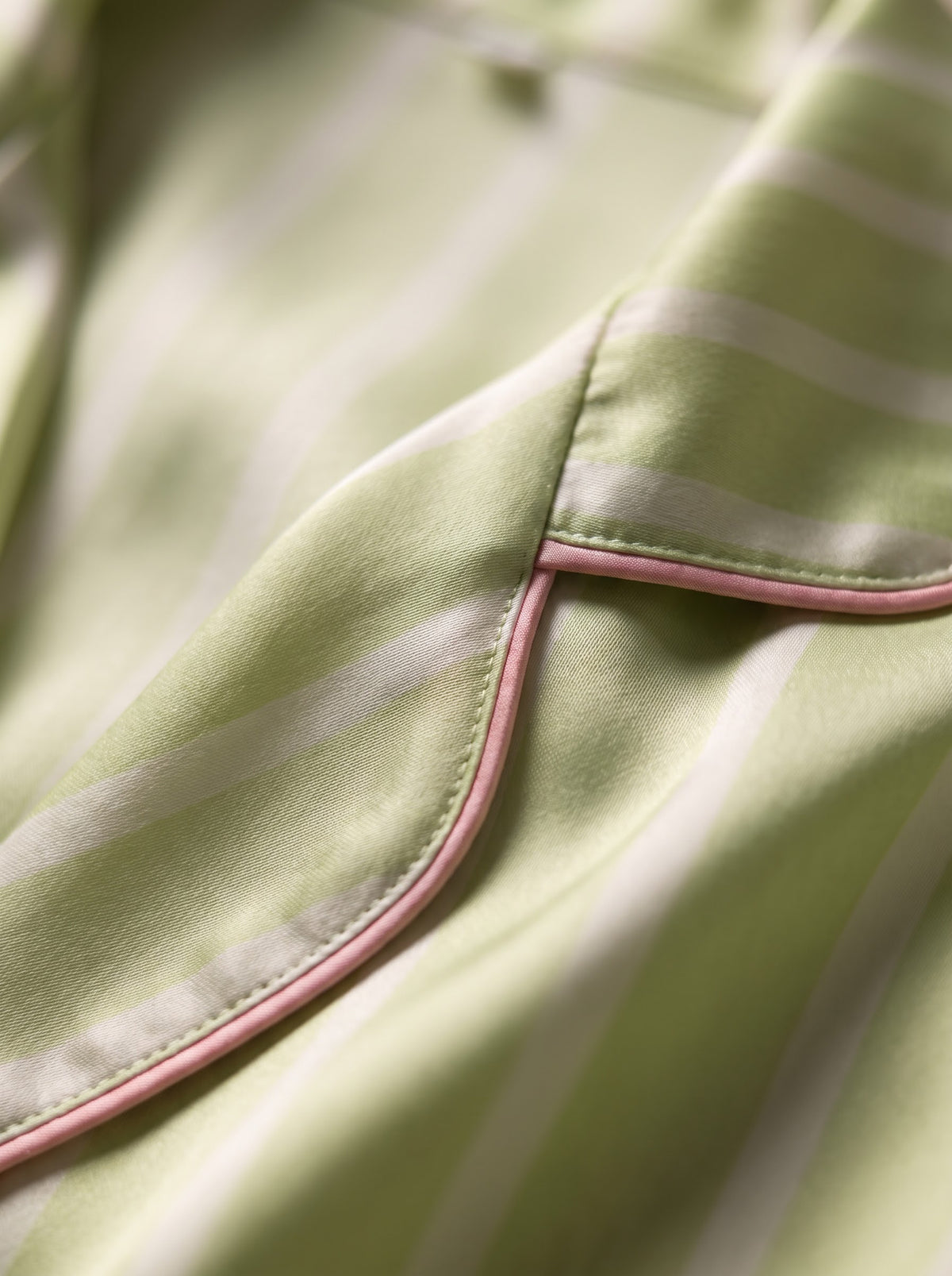 Lime Striped Silky Pajama Set