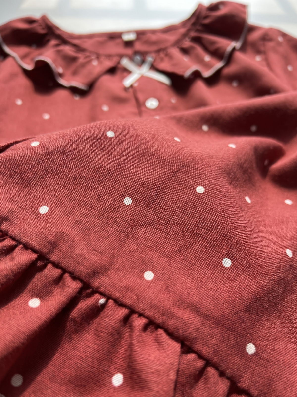 Burgundy Polka Dot Pajama Set
