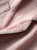 Blush Pink Piped Cotton Pajama Set