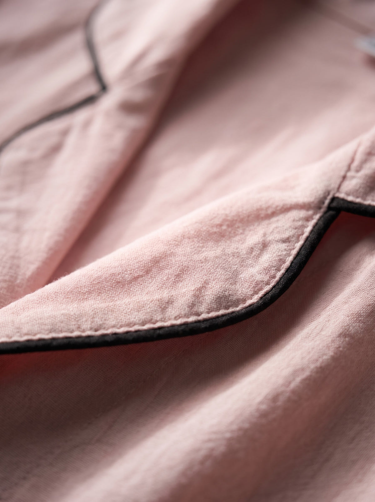 Blush Pink Piped Cotton Pajama Set