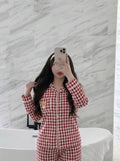 Red Gingham Teddy Bear Pajama Set