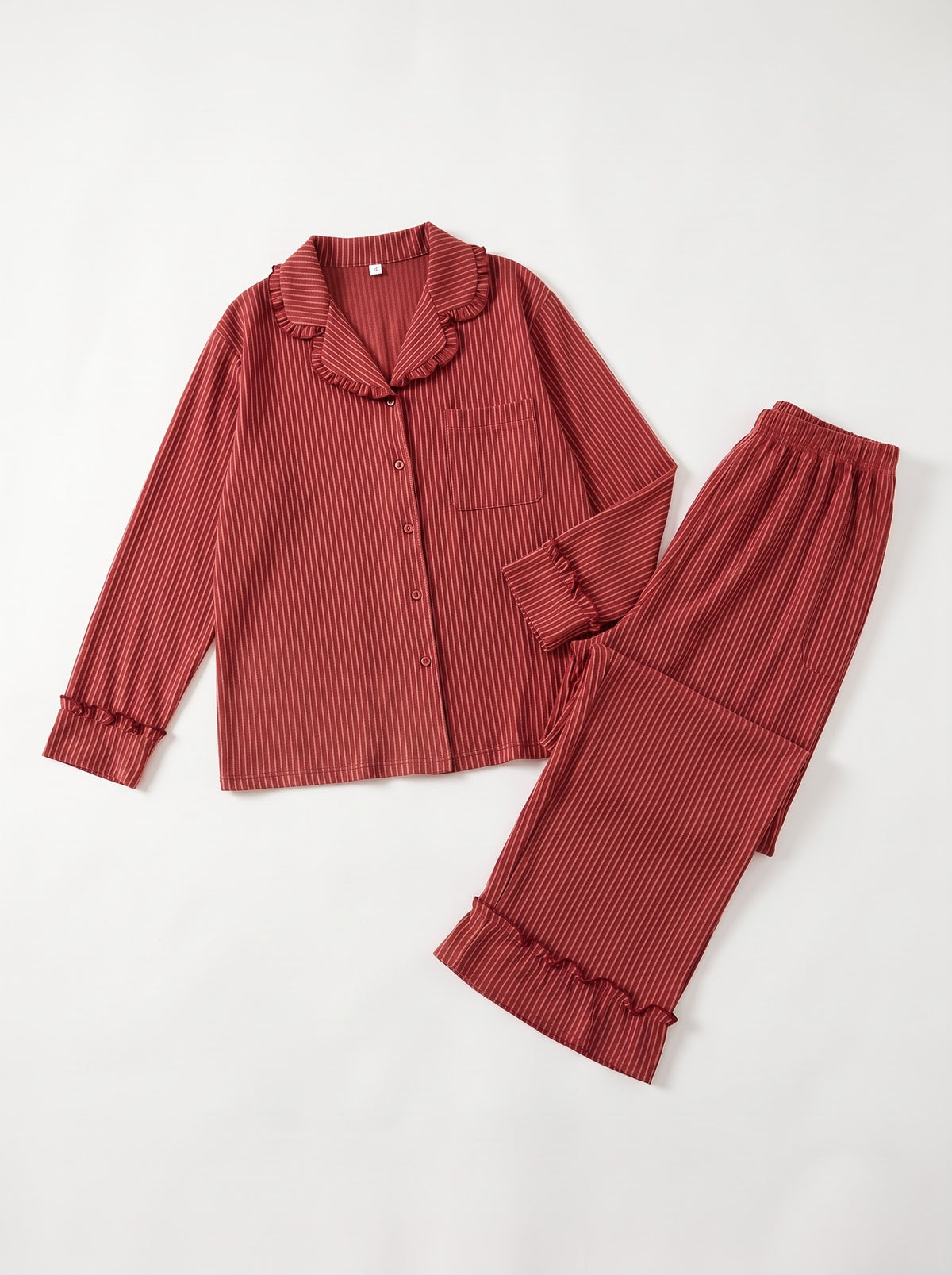 Maroon Stripe Pajama Set